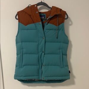 Patagonia Teal and Brown Puffer Vest